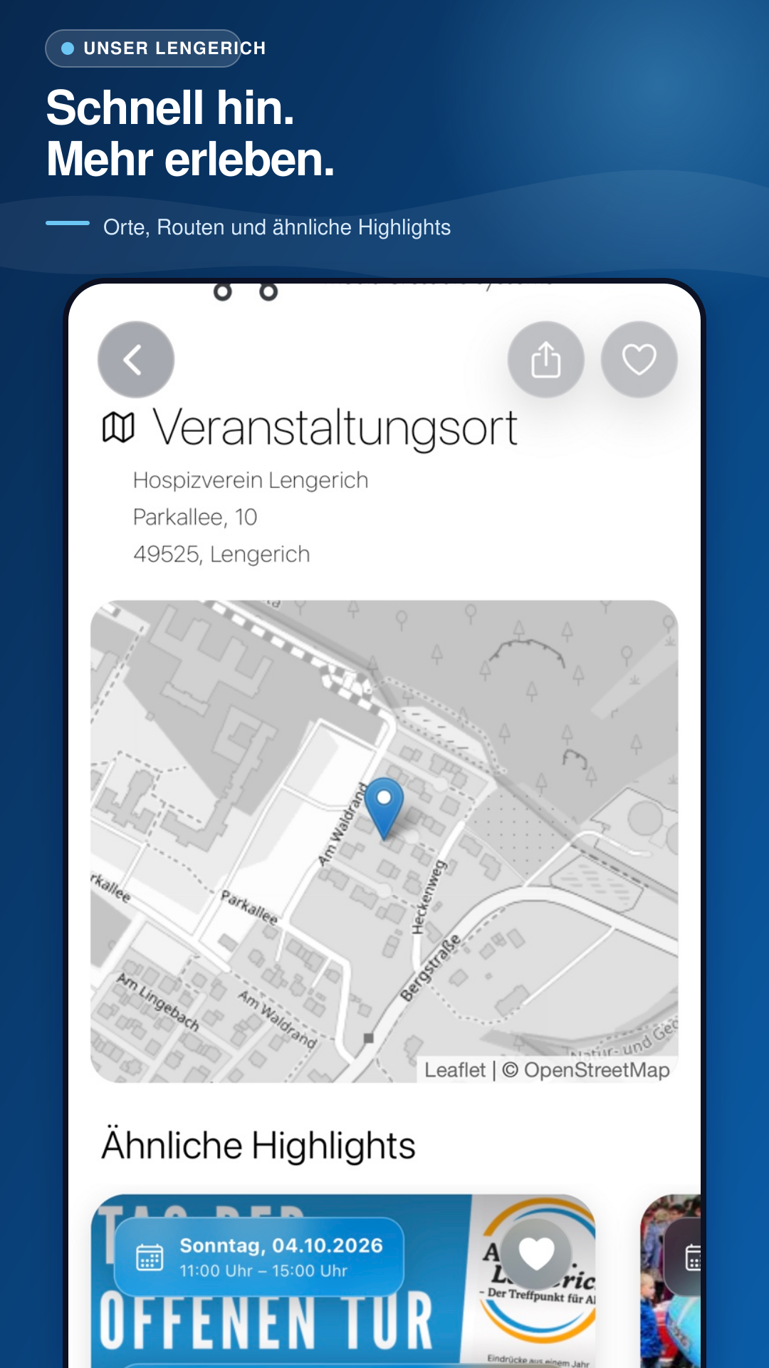 Karten- und Routenfunktion der App