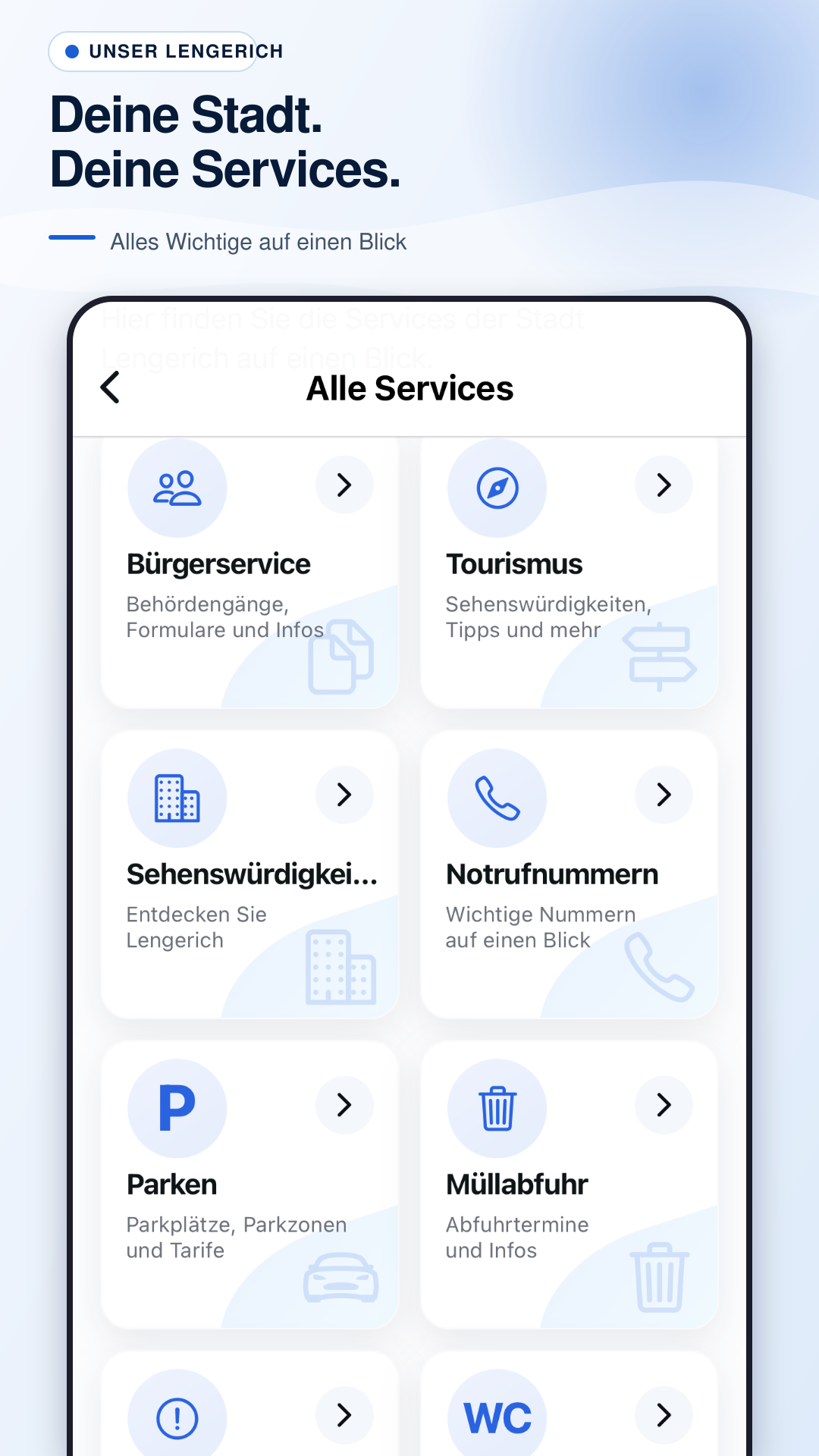Übersicht der städtischen Services